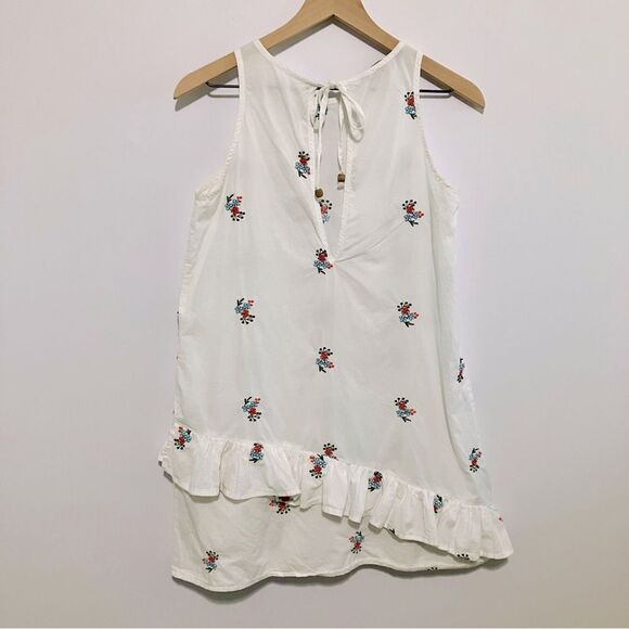 Coco Cabana Dress Women Size Medium White and Floral Sleeveless Shift - Picture 4 of 5